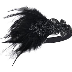 BABEYOND 1920 m. Stirnband Damen Gatsby Kostüm Accessoires 21er Jahre Flapper Feder Haarband
