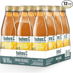 hohes C Mild Orange (12 x 0,5 l), 100% sultys, apelsinų sultys, vitaminas C, be pridėtinio cukraus pagal įstatymą, mažiau rūgšties, veganiškas