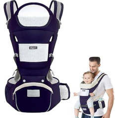 Kūdikio nešioklė, Kūdikio nešioklė su klubo sėdyne, kvėpuojanti nugaros nešioklė, vaikų nešioklė 3-20 kg kūdikiui ir mažyliui, reguliuojamas kūdikio nešioklės pilvo nešioklė, 