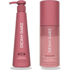 Dejan Garz The Foundation Set - Pure Cleanse Shampoo & Silk Shield 2-Phasen Hitzeschutzspray - Für alle Haartypen - Reinigung & Schutz - Vegan + Purlife Sticker