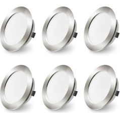 ALUSSO 6 vnt. 12 V LED įleidžiami taškiniai šviestuvai lubose 4 W baldų įleidžiami taškiniai šviestuvai 3000 K šilta balta 4000 K neutrali balta 6000 K šalta balta LED plokščia skylė 55-58 mm ir 14,5 mm plokščia IP44