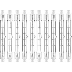 R7S halogeninė lemputė 118 mm 200 W 230 V, 10 vnt., pakuotė R7S 118 mm halogeninė lemputė R7S R7s Dimmable Halogen Rod Lamp for Construction Spotlights, Work Landscape Lighting, Living Room Lights