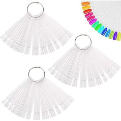 150 Stück transparente künstliche Nagelmuster - fächerförmige Nagel-Display-Sticks für Nagelkunst, Gel-Nagellack-Praxis und Farbtests - perfekt für Nageltechniker und Heimwerker