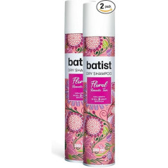 Batist sausas šampūnas Gėlių sausas šampūnas su tiaros ir jazminų aromatu Sausas šampūnas visų tipų plaukams ir šukuosenoms 2 x 200 ml Pagaminta Italijoje