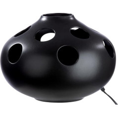 GILDE Dekoratyvinis keraminis šviestuvas - stalinis šviestuvas gyvenamajam kambariui dekoruoti - matinis juodas - aukštis 23 cm skersmuo 33,5 cm