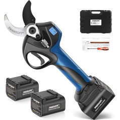 SWANSOFT 40 mm akumuliatorinės žirklės su prailginimo kabeliu, 2 x 4Ah akumuliatoriai, 12 valandų darbo laikas, profesionalios elektrinės vynmedžių ir sodų genėjimo žirklės
