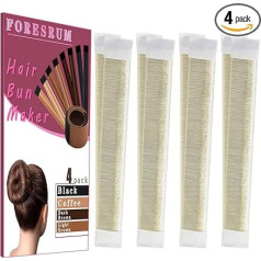 Magic Hair Bun Maker Donut Maker plaukų baleto kuokštelis moterims ir vaikams (4 blondinės) 4 pakuotės