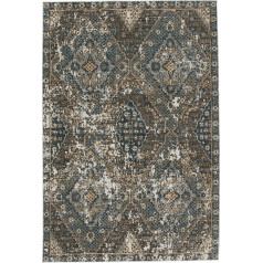 Jaipur Living Teppich für drinnen und draußen, 20,3 x 25,4 cm, Boho-Stil, Blau/Gold