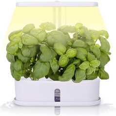 Hidroponinė auginimo sistema, pilno spektro LED auginimo šviesa, kambarinių žolelių sodo rinkinys, augalų šviesa, 2,5 l vandens rezervuaras, 10 ankščių, augalų daigų rinkinys, reguliuojamas aukštis, automatinis laikmatis