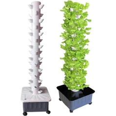 15 Schichten, 45 Pflanzenstandorte, Hydrokultur-Anbauset, Hydrokultur-Turm-Anbausystem für den Innenbereich, für frischen Kräutergarten, Obst, Gemüse