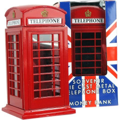 Pinigų dėžutės Meduim telefono dėžutė telefonas, liejimo, Londonas, kolekcinis daiktas, suvenyras-65228, metalinė raudona