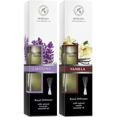 Vanilės ir levandų kambario kvapų difuzorius - 2 x 100 ml - difuzoriaus rinkinys su lazdelėmis - kambario kvapas - kambario kvapas - kambario kvapas - kambario kvapas - kambario oras - vanilės kvapas - kvapų difuzorius