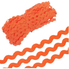 QUARKZMAN 29,5 jardų tamsiai oranžinė Rick Rack Trim 5 mm Wave Bend Fringe ribos nėrinių juosta RIC Rac Trim polipropileno audinio juosta ribos siuvimo DIY amatų drabužių Dovanų vyniojimo