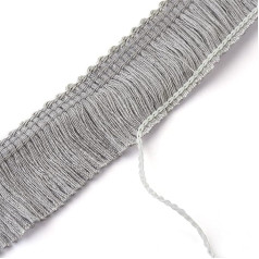 Beadthoven Tassel Trim 2.5cm x 27m pluošto nėrinių apdaila Fringe siuvimo siuvinėjimo siuvinėtos juostelės drabužių vestuvių užuolaidos suknelės Lampshade namų dekoro pilka