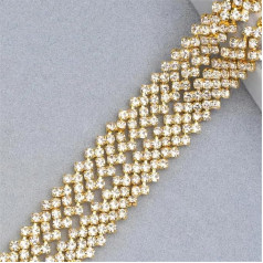 SS16 blizgučiai stiklo kristalų kristalų Rhinestone siūti ant kristalų juostelės drabužių aukso