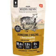 Rural homestead drėgnas ėdalas katėms ėriena su antiena ir katžole (suaugusiems) 100g (12 vnt.)