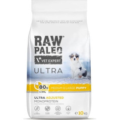 Vetexpert raw paleo ultra turkey medium&large puppy - sausas maistas šunims - 10kg