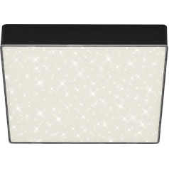 BRILONER - LED lubų šviestuvas su žvaigždėtu dangumi, be rėmelio, neutralios baltos šviesos spalvos, LED šviestuvas, lubų šviestuvas, svetainės šviestuvas, miegamojo šviestuvas, virtuvės šviestuvas, 21,2 x 21,2 x 3,6 cm, juodas