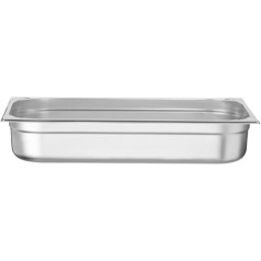 HENDI Gastronorm talpykla, atspari temperatūrai nuo -40 °C iki 300 °C, karšto oro orkaitėje, šaldytuve ir šaldiklyje, kepimo induose, Bain Marie, sukraunama viena ant kitos, 14 l, GN 1/1, 530 x 325 x (H) 100 mm, nerūdijantis plienas