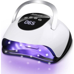 220 W LED UV lempa, LED UV lempa nagams, nagų lempa su 4 laikmačiais, LCD ekranas, jutiklis, nuimamas pagrindas, UV lempa geliniams nagams, nagų džiovintuvas, LED lempa nagams, UV lempa šelako nagams, balta
