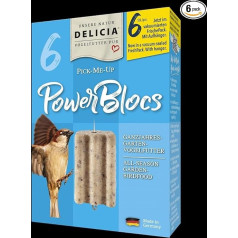 Delicia Pick-Me-Up PowerBloc 6 dėžutės po 6 = 36 lesalų paukščiams