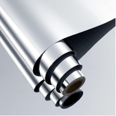 FunStick 30 cm x 12 m veidrodinė plėvelė Lipni sieninė baldų lipni veidrodinė plėvelė, skirta klijuoti sieninį veidrodį Gyvenamasis kambarys Amatai Vaikai Ploteris Filmas Tekstilės blizgios vinilo plėvelės Ploteris Savarankiškai lipnus