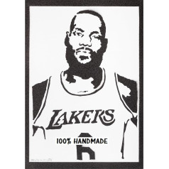 moreno-mata Tikras rankų darbo graffiti Lebron Ja... Sporto plakatas Rankų darbo dekoracija Gyvenamasis kambarys Sienų paveikslas Miegamojo sienų apdaila Dovanos vyrams ir moterims