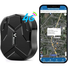 Winnes 4G GPS seklys 10000 mAh GPS seklys Automobilis be prenumeratos 80 dienų ilgas budėjimo laikas IP58 atsparus vandeniui Stiprus magnetas GPS lokatorius Realaus laiko sekimo įrenginys Anti-Lost su nemokama programėle (TK905B)