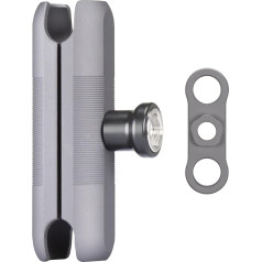 FANAUE Dvigubas lizdas, suderinamas su RAM laikikliais su 1 colio kamuoliu ir motociklo dviračio telefono laikikliu, tinka visiems pramonės standartiniams 1 colio/25,4 mm/B tipo kamuolio adapteriams, aliuminis, 3,7 colio su apsauga nuo vagystės