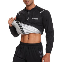 LAZAWG Saunos kostiumas Vyrai Sweatsuit ilgomis rankovėmis Zipper Sauna Shirt treniruočių striukės