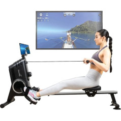 Skandika Oxford Pro irklavimo treniruoklis | magnetinė stabdžių sistema, Bluetooth, uždarų patalpų irklavimo treniruoklis su programėle, 8 pasipriešinimo lygiai, iki 120 kg | irklavimo treniruoklis namams, irklavimo treniruoklis, jėgos treniruot