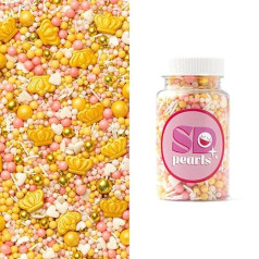 SD Pearls Cukraus pabarstukai, spalvingas pabarstukų mišinys, tortų, keksiukų, cukraus vatos, pyragaičių ir desertų cukraus pabarstukai, skirti kūdikių šventėms, vaikų gimtadieniams (Mišinys)