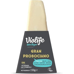 Vegan Violife Vegan Gran Prosociano 150 g Vegan maistas Vegan sūrio pakaitalas Be laktozės Be glitimo Be glitimo Halal be sojos, pieno