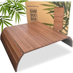 Bam Boo Box Bambukinis sofos padėklas - Lankstus sofos padėklas - Sofos porankis - Medinis sofos padėklas - Sofos porankis - Porankis - Padėklas sofai ir sofai - Rudas