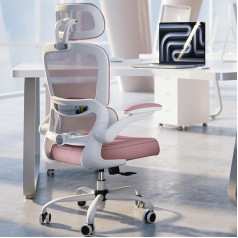 Tralt Biuro kėdė, darbo stalo kėdės, tinklelio kompiuterio stalo kėdė su ratukais, ergonomiška biuro kėdė, reguliuojamo aukščio, pasukama kėdė, darbo kėdė (juoda)