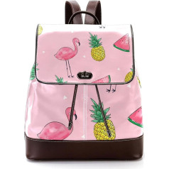 Flamingo Watermelon Summer Pink Personalised School Bags Book Bags for Teenagers, Multicoloured, 27x12.3x32cm, kuprinės kuprinės