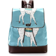 Lama Walking Blue Background Personalised School Bags Book Bags for Teenagers, Multicoloured, 27 x 12,3 x 32 cm, kuprinės kuprinės, multicoloured