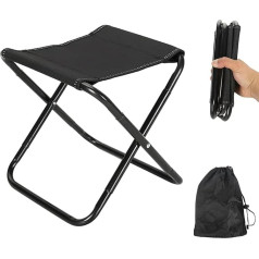 Yunlaishaocer Campinghocker Faltbar,Tragbar Balkon Hocker,Mini Camping Hocker Outdoor Angelhocker Mit Aufbewahrungstasche,Stuhl BBQ Angeln Reisen Wandern Garten Strand(Schwarz)
