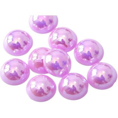 Imitacija Perlen Handwerk Halb Runde Flatback Perlen Machen Nagel DIY Dekoration (šviesiai violetinė, 12 mm)