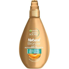Garnier Ambre Solaire Natural Bronzer savaiminio įdegio pienelis, praturtintas maitinamuoju abrikosų aliejumi Vegan formulė 150ml
