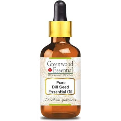 Grynas krapų sėklų eterinis aliejus (Anethum Graveolens) su stikliniu lašintuvu Natūralus terapinės kokybės, distiliuotas garais 15 ml