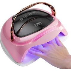 248 W UV LED nagų lempa, nagų džiovintuvas geliniam nagų lakui, greitai kietėjantis su automatiniu jutikliu, 4 laikmačiais ir LCD ekranu, dovana moterims ir merginoms