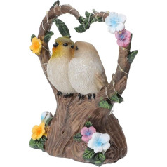 Kisangel 1 Stück Garten Licht Outdoor Garten Lampe in Harz Handwerk Paare Vögel Solar Garten Lichter Solar Laternen Für Außerhalb Rasen Licht Ornament