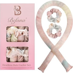 Satin Heatless Hair Curler Set | Heatless Curls Over Night | Hair Curlers to Sleep in | Heatless Curlers and Curling Headband for Soft Curls While Sleep - Sunset
