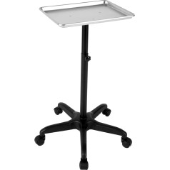 Friseurwagen Rollwagen, Modern Friseur Trolley Wagen Höhenverstellbares Abnehmbar mit Rollen, Arbeitswagen Tattoo Tisch für Schule Barbershop 45 x 33 x 108cm (Silber)