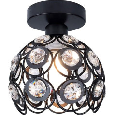 LED krištolo lubų žibintas chromuotas krištolo lubų žibintas Semi Flush Mount krištolo lubų žibintas lubų žibintai vonios kambariui gyvenamasis kambarys drabužių spinta prieškambaris prieškambaris koridorius (Zwart)