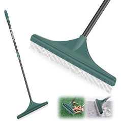 ORIENTOOLS Dirbtinės žolės šepetys Dirbtinės žolės grėblys su rankena Lauko žolės grėblys su sulankstoma lengva plienine rankena 130 cm gatvės šluota, skirta naminių gyvūnėlių plaukams šalinti