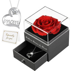 Motinos diena Mejor Madre del Mundo Eternal Rose Mum Gift, rankų darbo amžinosios tikros rožės su Splitterio karoliai Motinos dovanos, gimtadienio jubiliejinės dovanos moterims Mum Grandma