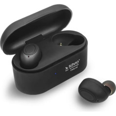 Ausinės tws-04 (bluetooth; belaidės, bluetooth; su įmontuotu mikrofonu; juodos spalvos