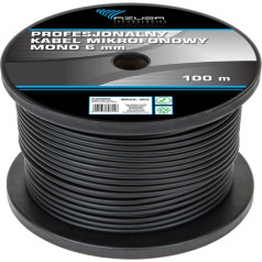 Profesionalus 6 mm mono mikrofono kabelis